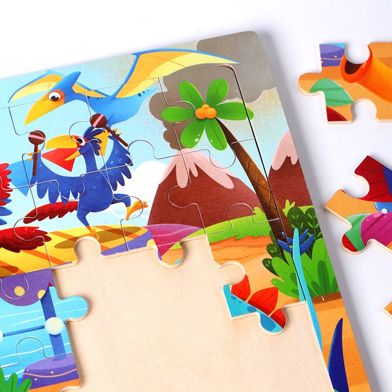 60 Pieces Of Puzzle Wooden Toddler Puzzle Animation Cartoon Flat Puzzle Early Education Educational Toys Manufacturer - Image 5